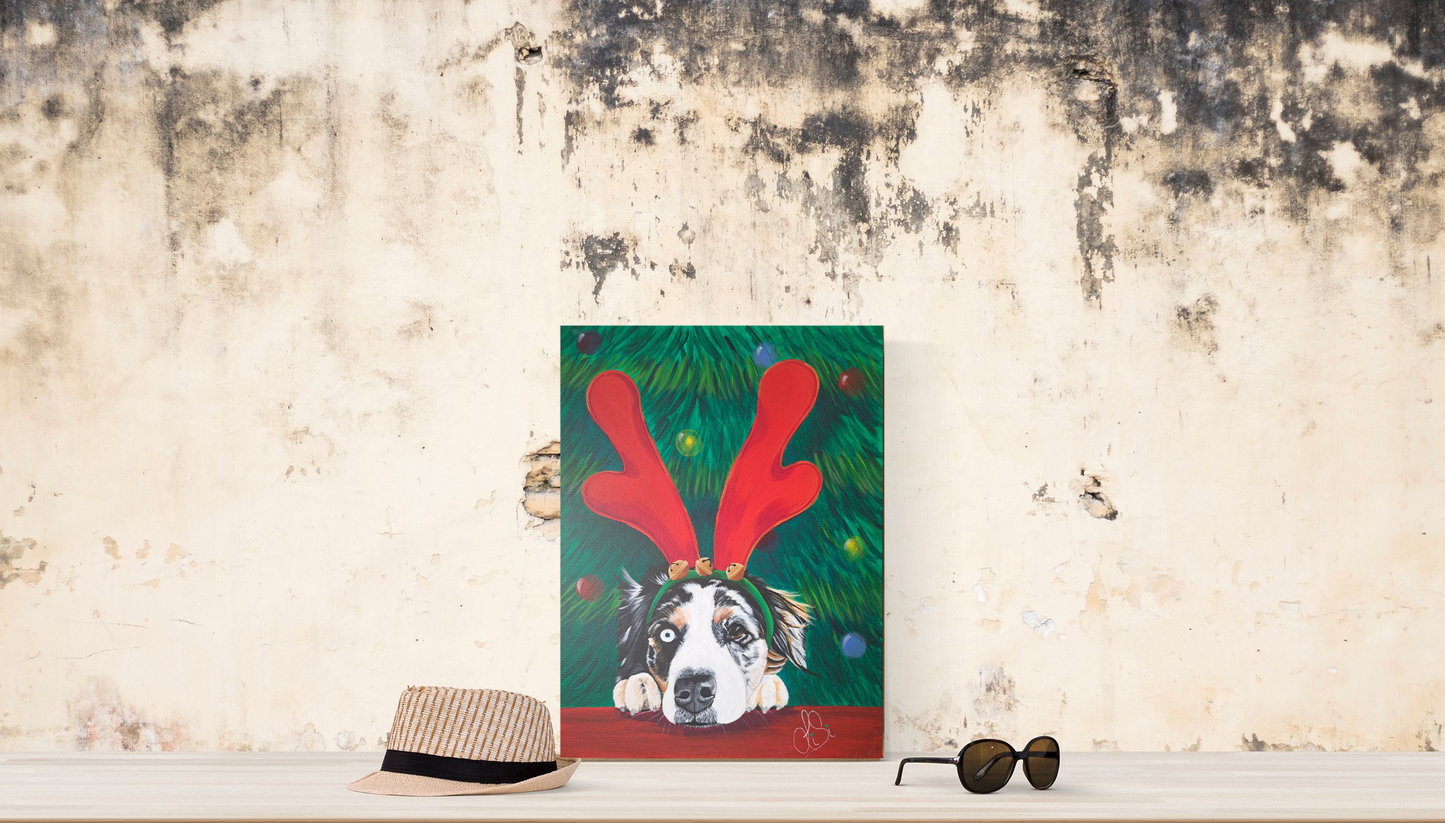 Un sapin? Quel sapin? Berger Shetland et magie de Noël – Oeuvre festive