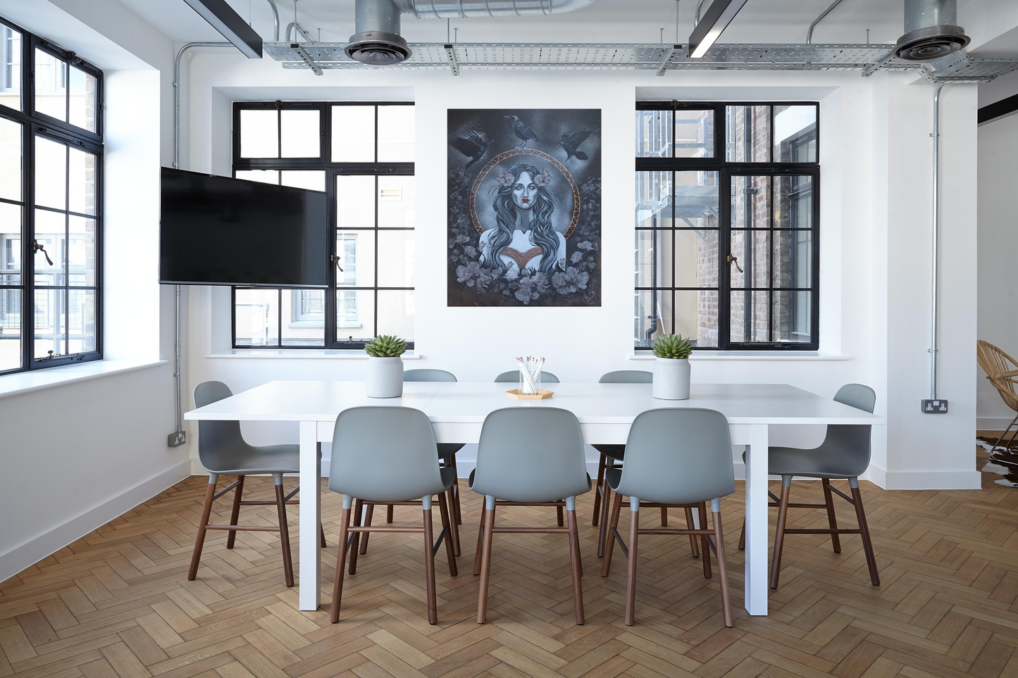 Hécate, Gardienne des Brumes - Peinture onirique et mystique aux corbeaux noirs