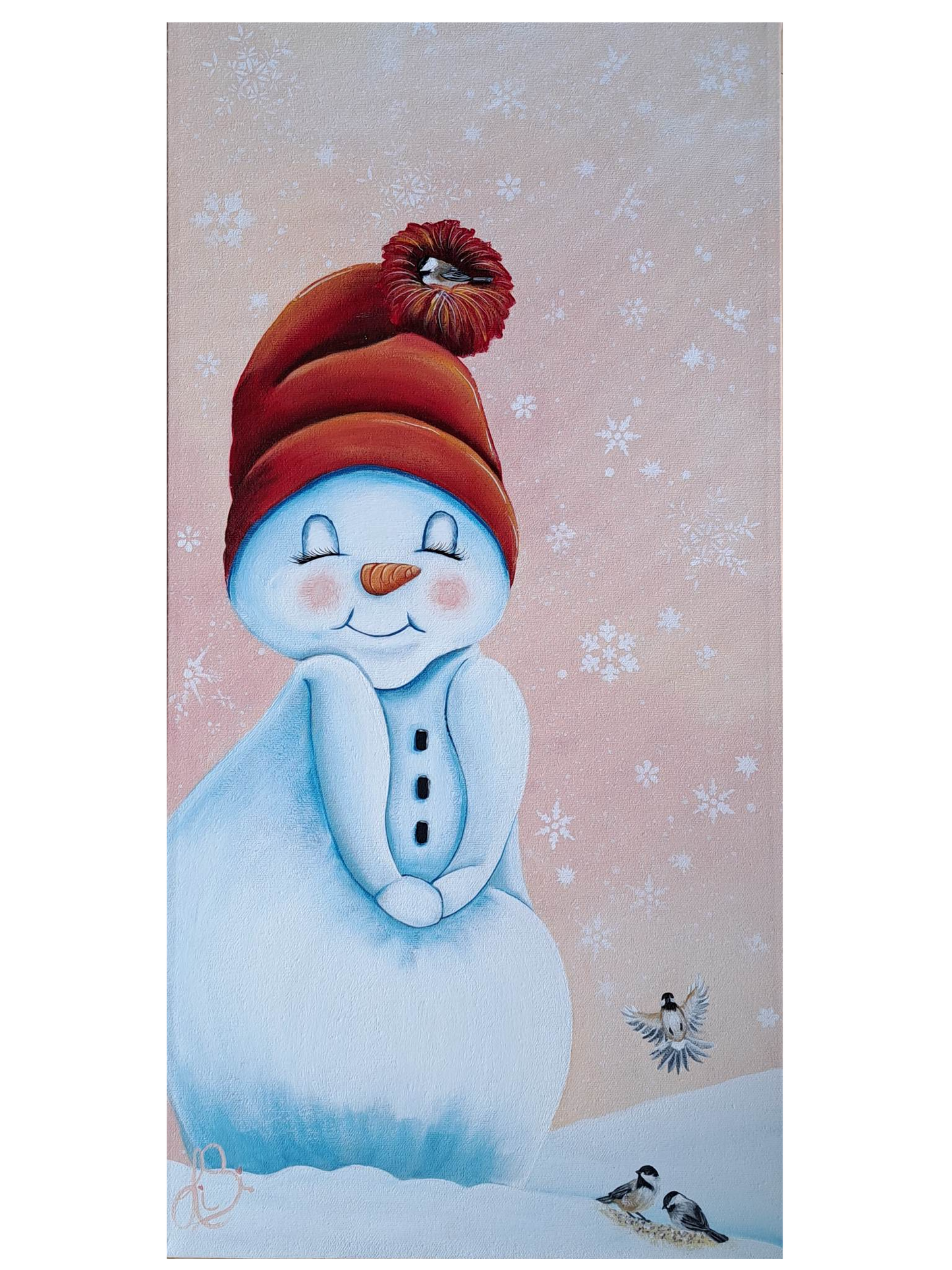 Joli Minois - Oeuvre hivernale d'un bonhomme de neige attendrissant | Art féerique et nature